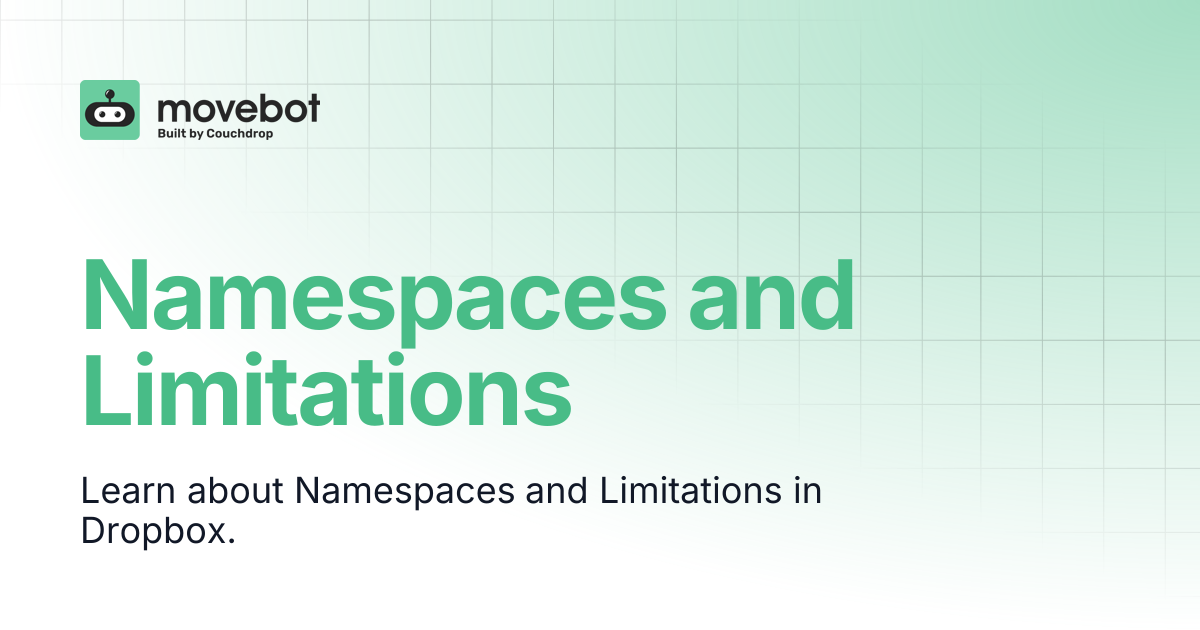 Namespaces and Limitations | Movebot Documentation